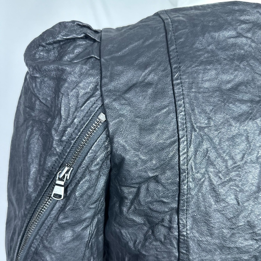 🅽🅴🆆 Rachel Roy 100% leather jacket, 100% silk lined jacket, graffiti print XS - Picture 6 of 17